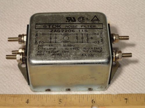 TDK ZAG2206-11S Noise Filter 250V 6 AMP A 6A