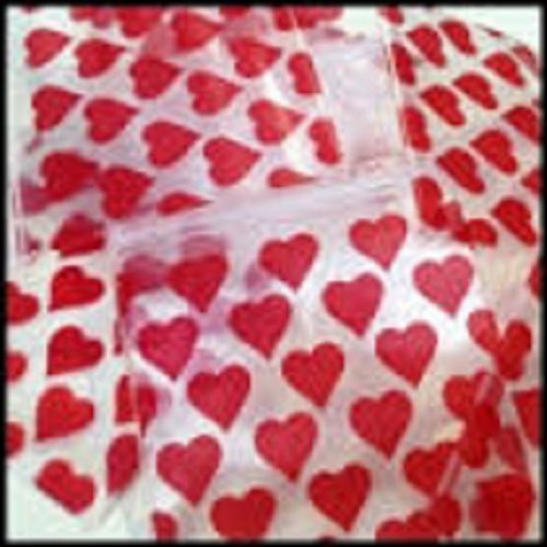 100     1.5&#034; x  1.5&#034;   Red Hart    Orig Apple Mini Ziplock Bag  Zip Lock