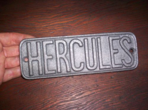New hercules hit &amp;  miss gas engine cast iron name plate or sign great display ! for sale