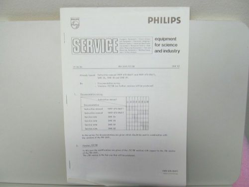 PHILIPS PM2441/07/08 MULTIMETER SERVICE BULLETIN SME82/SCHEMATIC, PARTS