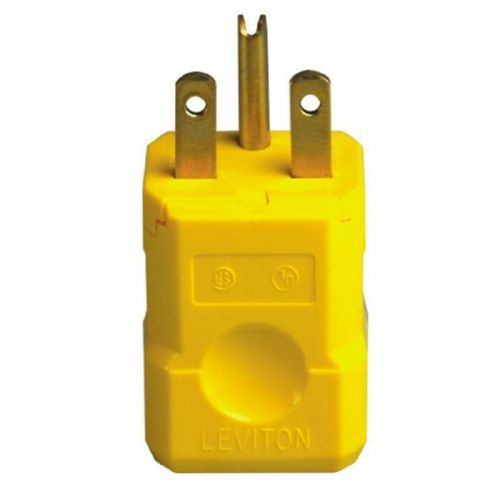 15A 250 Volt, Industrial Grade Plug, Straight Blade, Grounding, Python, Yellow