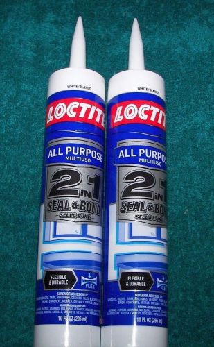 New 2 loctite (white) all purpose 2 in 1 seal &amp; bond caulking sealant 10 fl oz * for sale