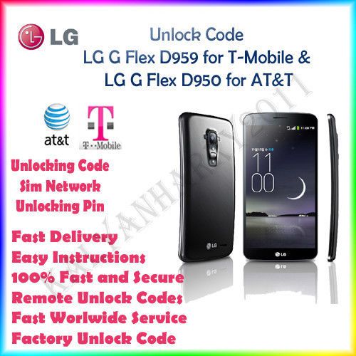 Lg network unlock code lg g flex d959 for t-mobile &amp; lg g flex d950 for at&amp;t for sale