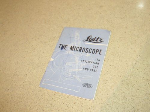 ++ Leitz / Leica The Microscope 7th Edition Its Application Use  - vintage