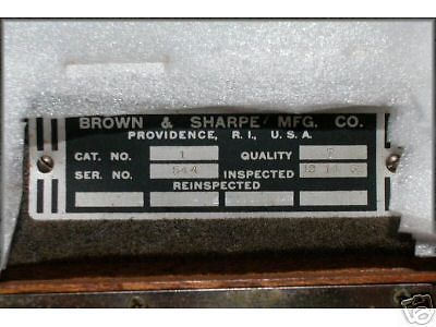 Brown &amp; Sharpe Rectangular Gage Block Set SN 544