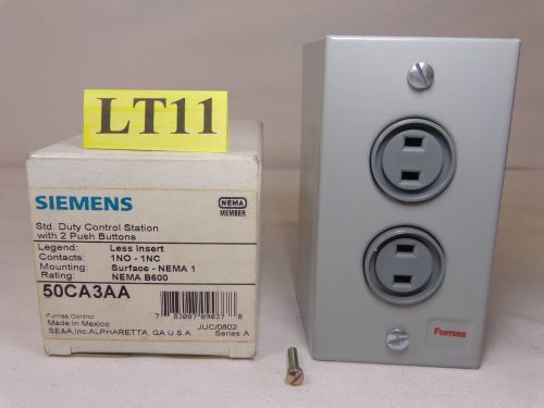 NEW SIEMENS 50CA3AA STANDARD DUTY CONTROL STATION 2 PUSH BUTTON NEMA B600 NO-NC