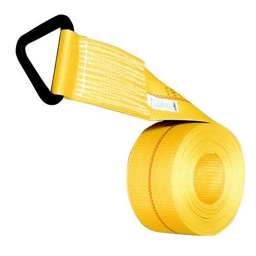 Liftall winch strap, 27&#039; x 4&#034;, 5000 lb, triangle ring, yellow, 61205 /hj3/ rl for sale