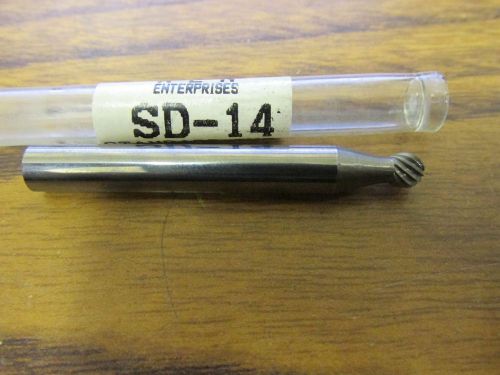 Carbide burr (sd-14) ball shape - single cut - 3/16 x 1/4 x 1/8 x 2&#034; for sale