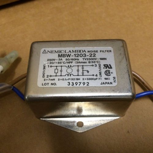 Nemic Lambda MBW-1203-22 Noise Filter 250V 3A