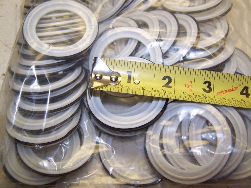 25) 1.5&#034; TRI CLAMP TEFLON PTFE ENVELOPE GASKET W/ VITON FILTER1.5&#034; ID X 2&#034; (25)