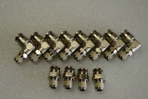 Numatics  strait connector fitting  male to 3/8 line(4ea) &amp;  male 90 degree(8ea) for sale
