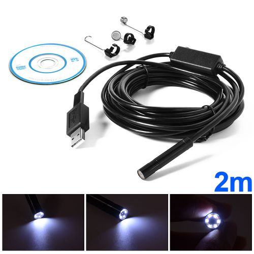 8.5mm 2M Android Phone Endoscope Inspection Borescope 6 LED Camera Video BI323