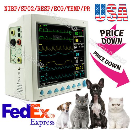 US Stock,Veterinary Monitor VET Patient Monitor Animal Vital Sings 6 Parameters