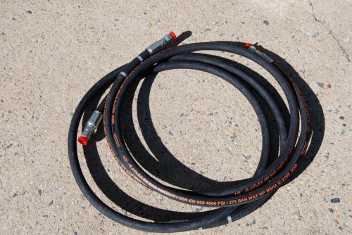 J-FLEX 100R2AT 1/4 ID 5800 PSI HYDRAULIC HOSE 12 FEET LON -4 JIC FITTINGS 2 EA