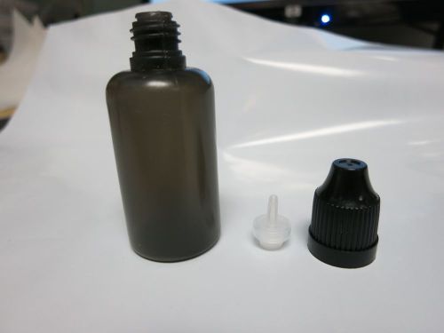 40 PCS 50 ML BLACK PLASTIC SQUEEZABLE DROPPER BOTTLES W/ CRC CAPS