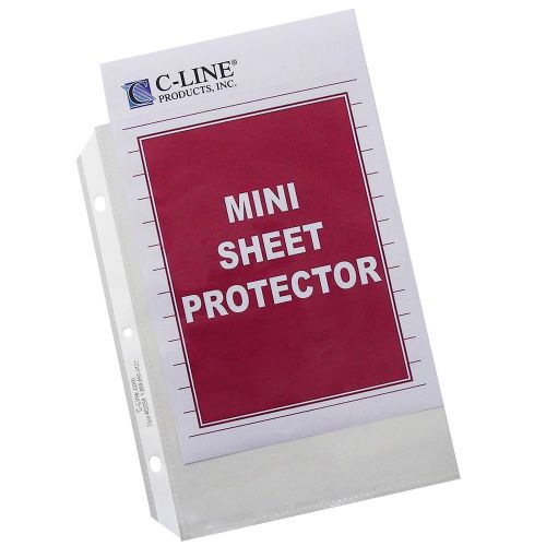 C-Line Top Loading Heavyweight Poly Sheet Protectors Clear Mini Size 8.5 x 5....