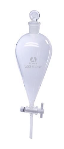 SEOH Separatory Funnel PTFE Stopcock 500 ml