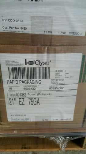 Bemis clysar shrink wrap 21&#034; width 9.5&#034; od x 3&#034; id ez 75ga lot of 17 for sale