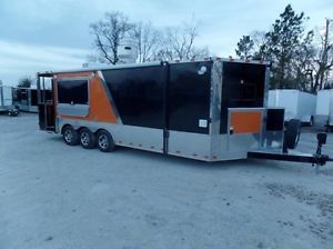 Concession Trailer 8.5&#039; X 24&#039; Orange / Black Food Event Catering