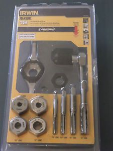 Irwin 12 pc. Machine Screw/Fractional Tap &amp; Hex Die Set, NEW