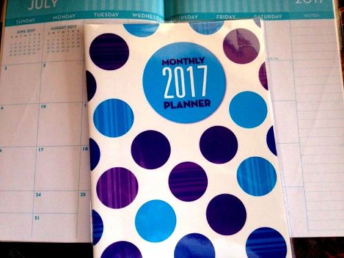 2017 Monthly Calendar Purple Polka Dot