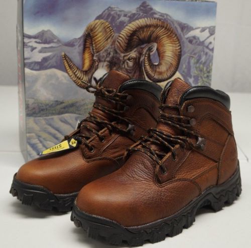 Rocky Mens 8 M R6003 Brown Leather Steel Toe Oil Slip Resistant Work Boots NIB