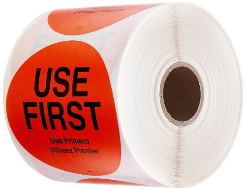 Daymark it112596 movemark &#034;use first&#034; trilingual removable label 3&#034; circle or... for sale