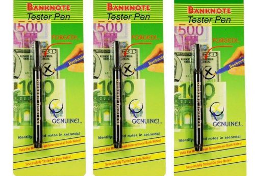 3 PCs Counterfeit Bill Detector Fake Money Tester Pen Detection Marker free ship