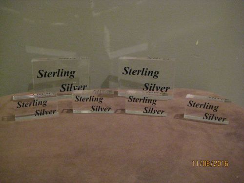 Lot 120 ~ set of 6 acrylic sterling silver display signs for sale