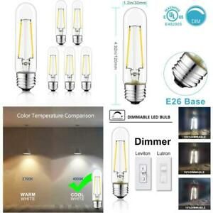 Novelux T10 Led Bulbs, 6 Pack, Tubular Light Bulb 5 Inch, Dimmable Edison T10 Li