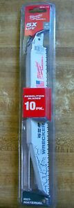 Milwaukee SAWZALL Demolition Blades 10PK.(9inch  7/11TPI) 48-00-1706 NEW