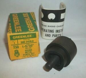 Greenlee No. 730 1-5/32&#034;&#034; Round Metal Punch Set W/Box &amp; Instructions ~ NICE!