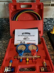 US General A/C Manifold Gauge Set (R-134A) In Original Case, Very Good Preowned