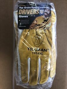 Tillman 1414XL TOP GRAIN/SPLIT COWHIDE DRIVERS GLOVES One Dozen Free Shipping