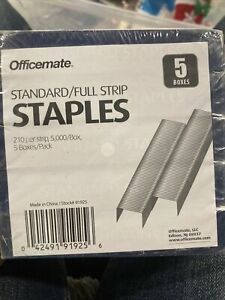 Officemate Standard Staples, 5 Boxes General Purpose 5 Boxes, Assorted Colors