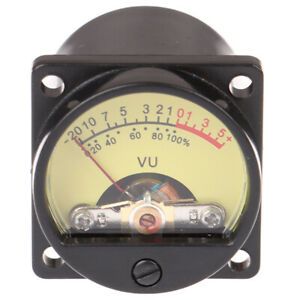 1Pc Panel VU Meter 6-12V Bulb Warm Back Light Recording Audio Level Amp Me_ TM