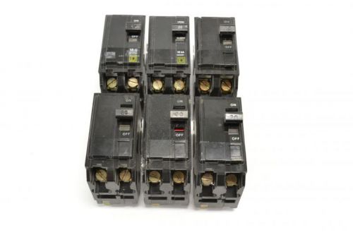 Lot 6 square d qo circuit breaker 20a 120/240v-ac 2-pole b256636 for sale