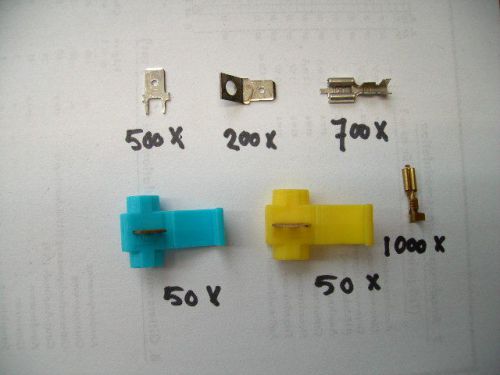 2500 FASTON CONNECTORS 1500 X  6.3 MM  + 1000 3.8 MM