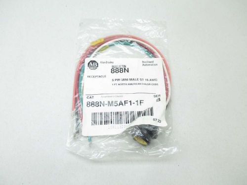 New allen bradley 888n-m5af1-1f 600v-ac 8a amp 5 receptacle d441740 for sale