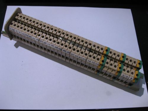 Weidmuller 33 Position Terminal Blocks on DIN Rail 11 inches - USED