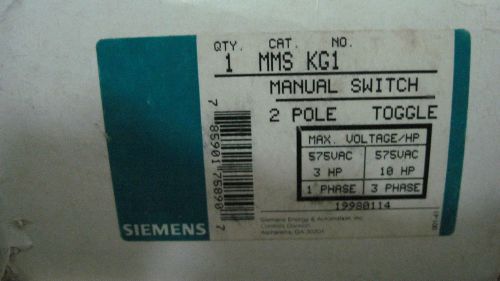 NIB SIEMENS #MMSKG1 MANUAL STARTING SWITCH 2/P TOGGLE