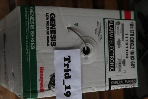 NEW HONEYWELL GENESIS 18/4 STR/CL2  GENERAL PURPOSE WIRE BX GREY 1000FT