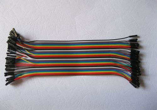 6 pcs Jumper wire Female to Female 2.54mm 40Pin 1P-1P Ribbon Cable 12inch 300mm
