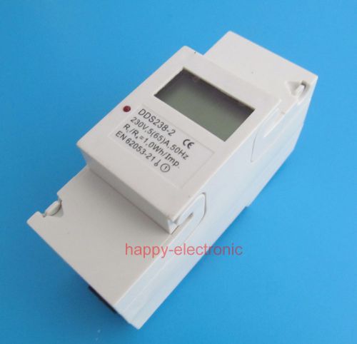 5(65)a 230v 50hz single phase din rail kwh watt hour din-rail energy meter lcd for sale