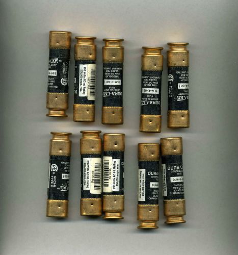 Lot of 10 Dura-Lag General Duty Fuse DLN-R-60 #19781