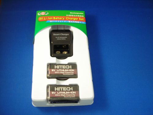 9v smart charger with 2pcs hitech lion600mah*rechargeable*tech-usa/japan.ce rohs for sale