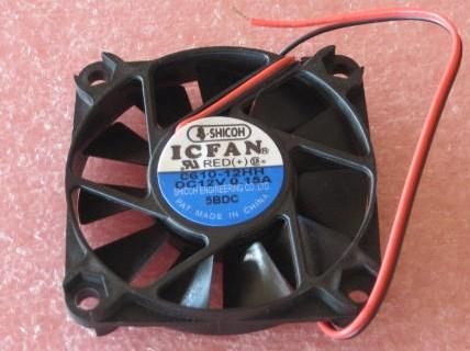 SHICOH 0610-12HH DC12V 0.15A FAN 2 WIRE 5 BDC ICFAN 60 X 60 X 10mm ( Qty 2 )