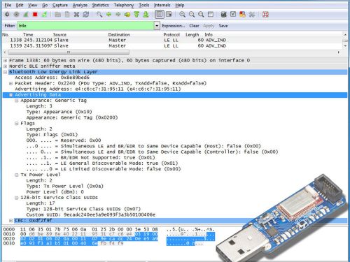 Adafruit Bluefruit LE Sniffer Module - Bluetooth Low Energy BLE 4.0 nRF51822 v1