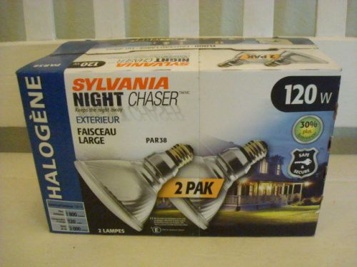 Sylvania Night Chaser Outdoor 120w Par38 Halogen Flood Bulb - 2 Pack - NIB