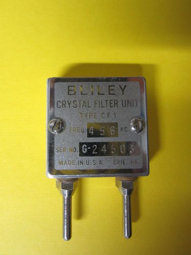 VINTAGE WWII BLILEY QUARTZ CRYSTAL RESONATOR CF1 FREQUENCY 456 KC STANDARD